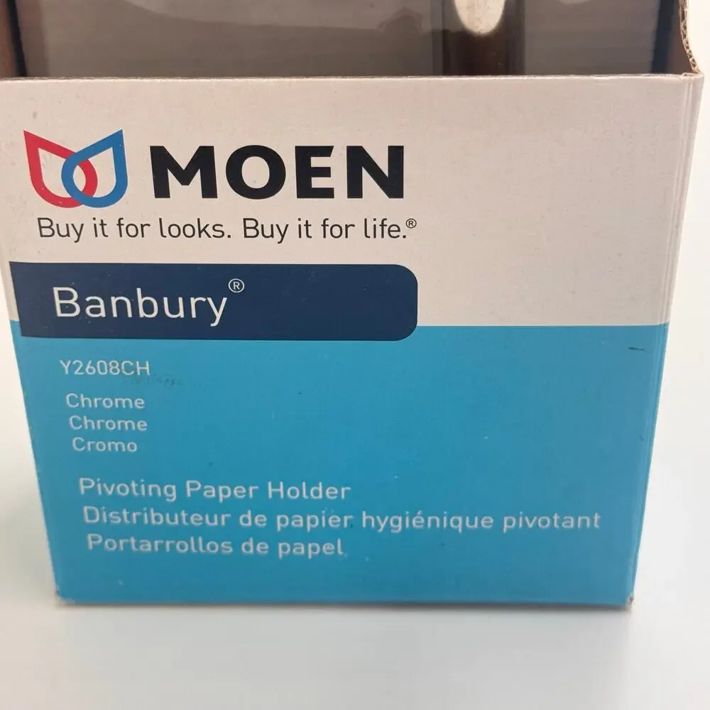 Moen Banbury Chrome Toilet Paper Holder Wall Mount Bathroom Hardware New